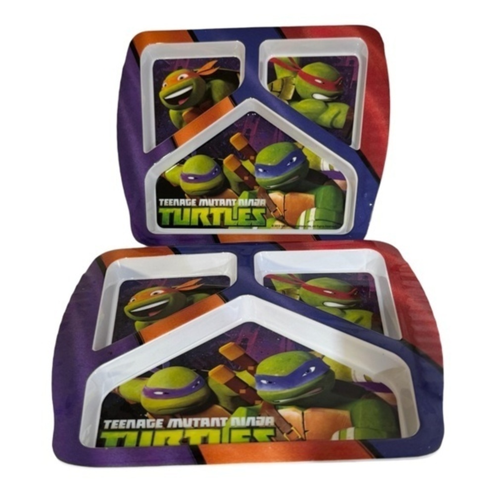 ZAK Designs Teenage Mutant Ninja Turtles Divided Toddler Plates Set of 2